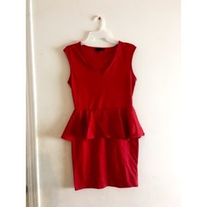 Red Peplum Dress