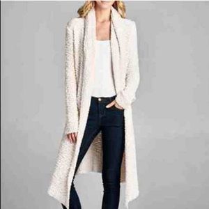 Cream knit long line cardigan