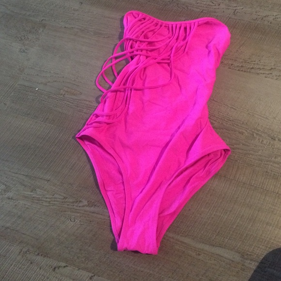 H&M never worn one piece swimsuit neon pink