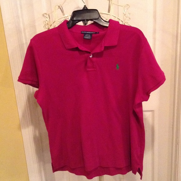 CUTE BURGUNDY & GREEN RALPH LAUREN SHIRT