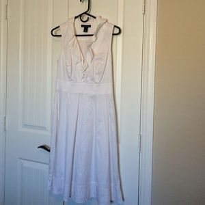 White sleeveless A-line dress