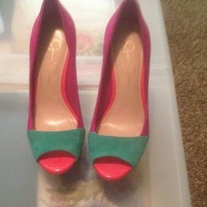 Colorful Jessica Simpson wedges