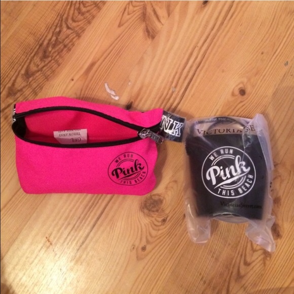 BRAND NEW Pink fanny pack & coozie