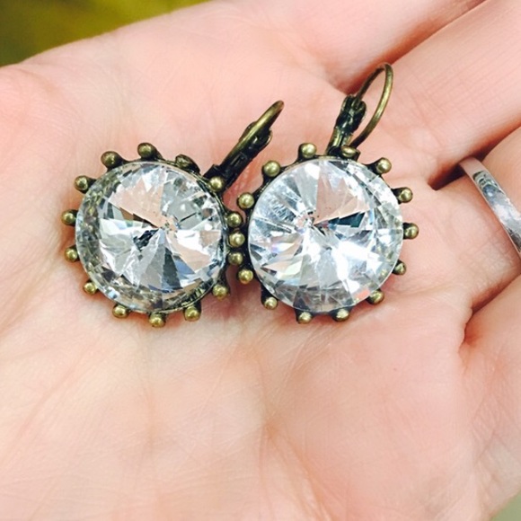 brûlée round crystal earrings