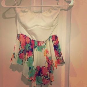 Papaya Strapless Tank