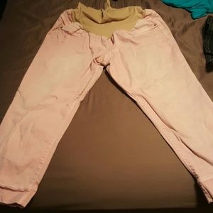 Pink Maternity Capris