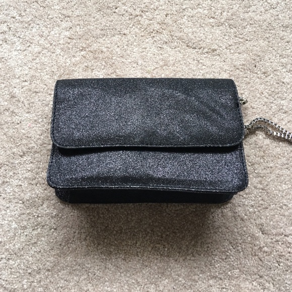 Steve Madden black glitter evening bag/clutch - Picture 1 of 3