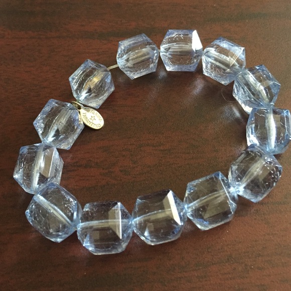 Tarina Tarantino Lucite Bead Stretch Bracelet Blue