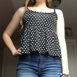 Delias Black & White Polka Dot Tank
