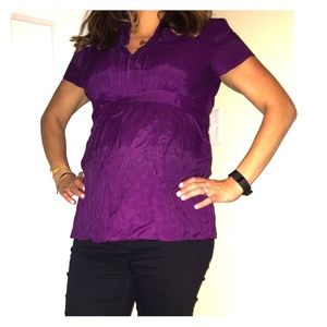 Purple, maternity blouse