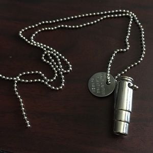 Half United Fighting Hunger Silver Bullet Necklace