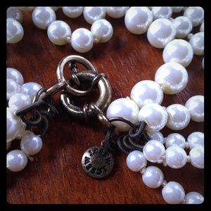 J. Crew faux pearl multi strand necklace