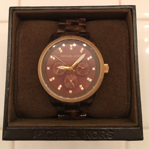 Tortoise shell michael kors watch