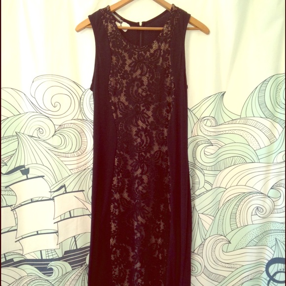 Little black dress with lace overlay