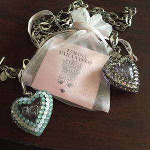 Two Tarina Tarantino heart necklaces - silver