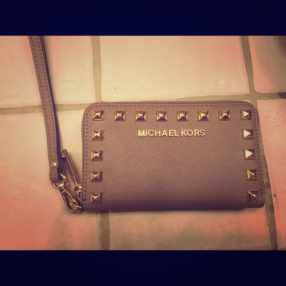Authentic Studded Michael Kors Wristlet