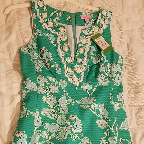 NWT Adelia dress in Green Lagoon Birds & Bees