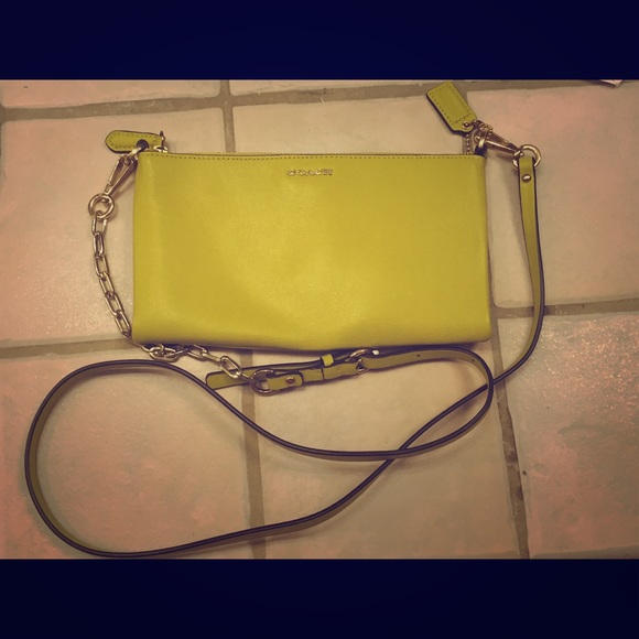 Beautiful Coach neon green crossbody.