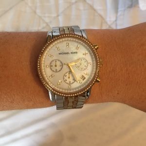 Michael Kors silver/rose gold/gold watch