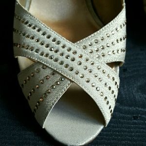 Slingback heels with rhinestones