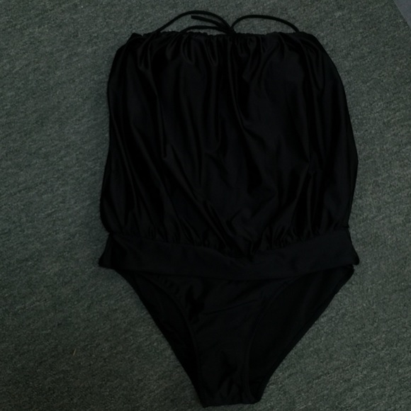 Black one piece bathing suit