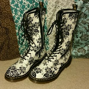 Floral velvet Doc Martens