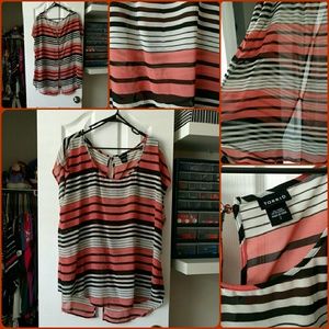 Torrid Sheer Striped Top