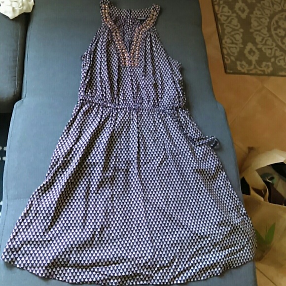 Lucky Brand beaded Navy dress