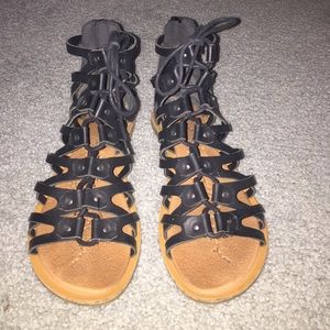 Black Gladiator Sandals