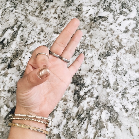 Two Finger Studded Cross Ring (6) - Picture 2 of 4