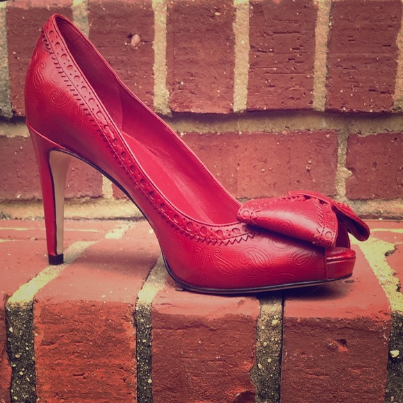 Red Cole Haan Bow Heels