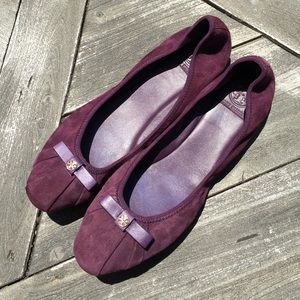 Tory Burch Suede Ally Bow Ballet Flats, Wild Plum