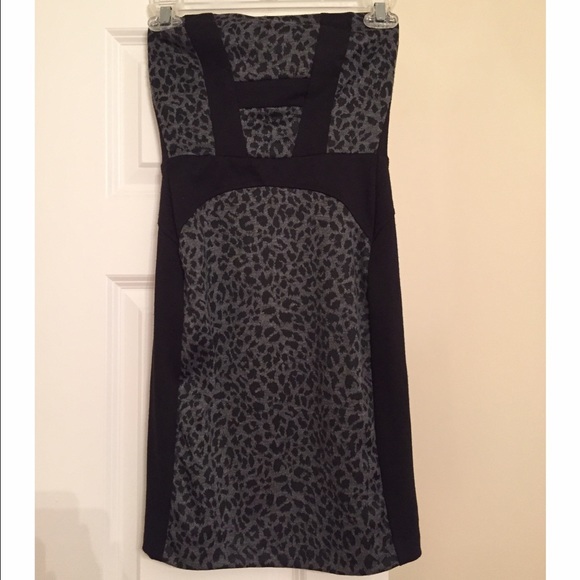 Short, strapless, fitted dress