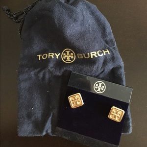 Tory Burch Logo Stud Earrings