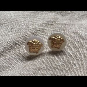 Versace Button Stud Earrings