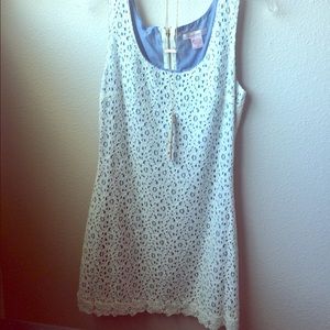 Jean and lace dress with zipper on back