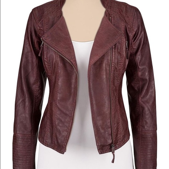 MAURICES burgundy leather jacket