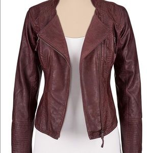 MAURICES burgundy leather jacket