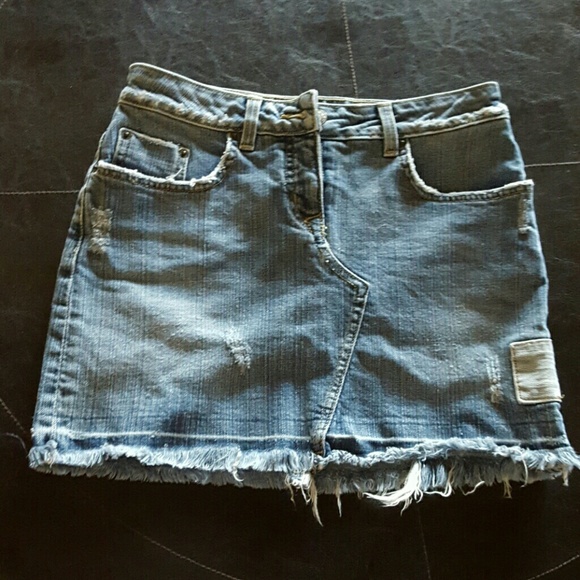 Denim short skirt