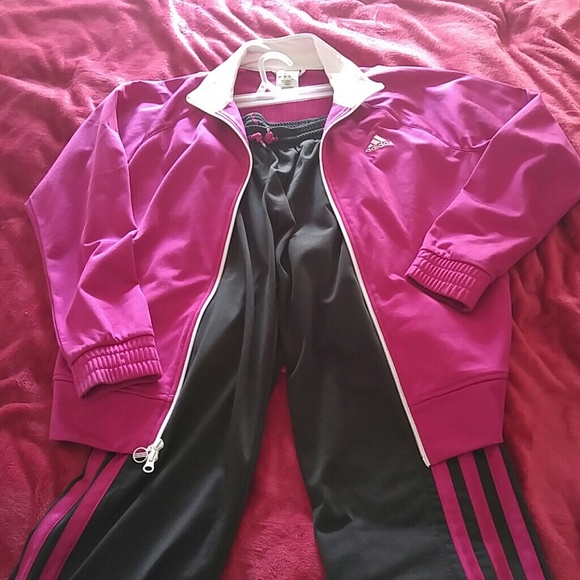 Adidas track suit pants are medium and jacket is L