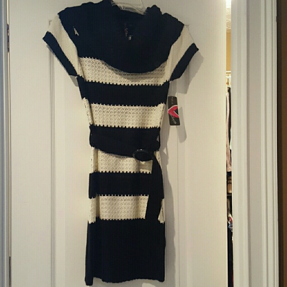 Black and white sweater dress