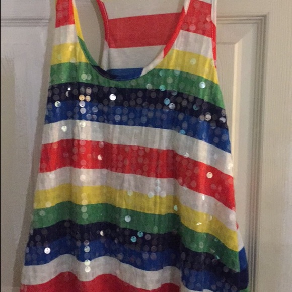 Rainbow sequin crop top