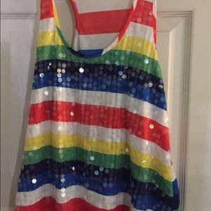 Rainbow sequin crop top