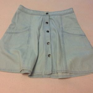 Free People Denim Skater Skirt