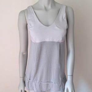 Lululemon grey and white striped top size 8