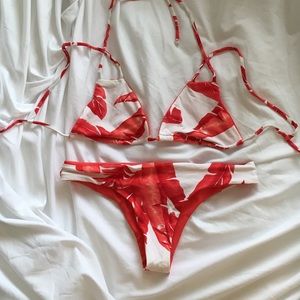 red banana leaf reversible set