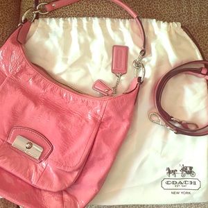 Coach coral pink shoulder and/or cross body purse