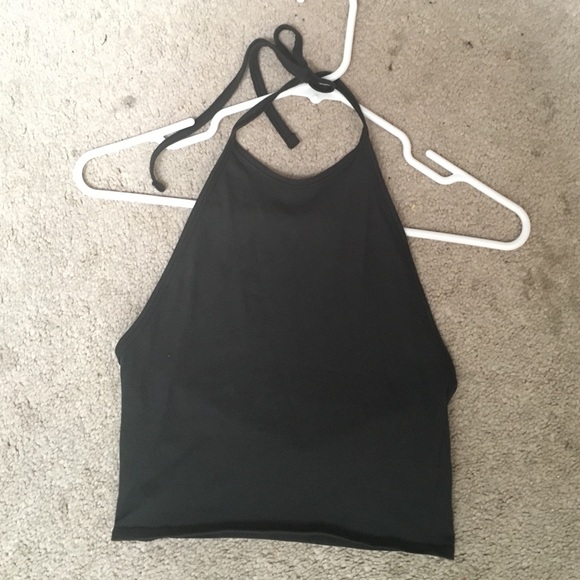 Black Halter Crop Top
