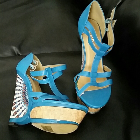 BEAUTIFUL Liliana Blue Wedges!!