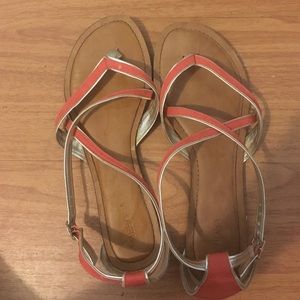 cute coral colored sandals